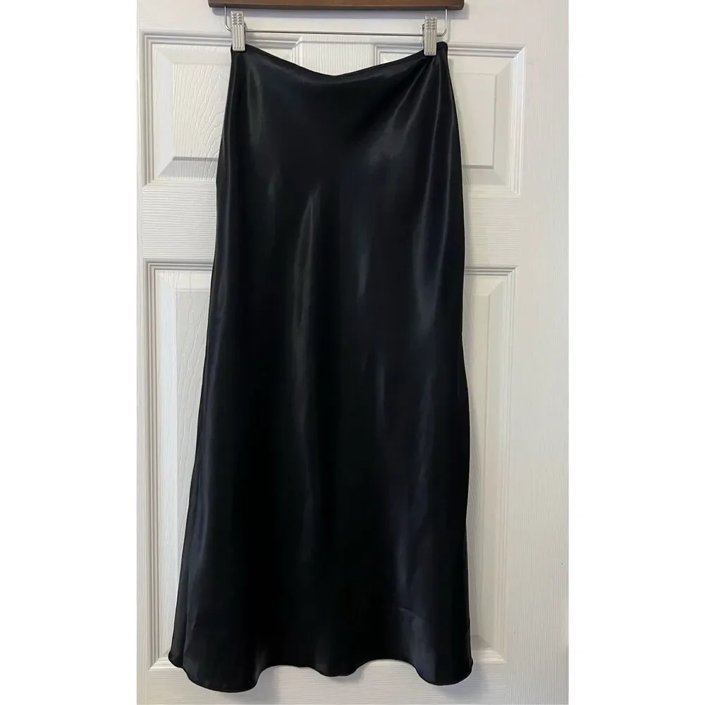 Arket Black Satin Midi Skirt - Picture 7 of 15